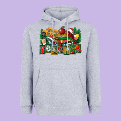 Christmas Teacher Heavyweight Hoodie Designed By Fadigitalartstudio