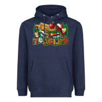 Navy Christmas Teacher Heavyweight Hoodie - FaDigitalArtStudio