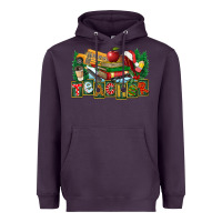 Plum Christmas Teacher Heavyweight Hoodie - FaDigitalArtStudio