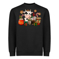 Cow Coffee Cups Christmas Heavyweight Sweatshirt | Teevron