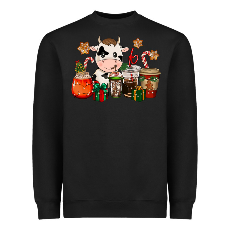 Cow Coffee Cups Christmas Heavyweight Sweatshirt by CowGirlArtShop | Teevron