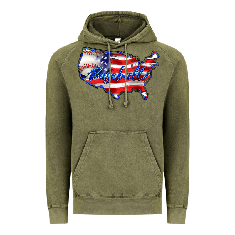 Usa Flag Baseball Vintage Hoodie by BarkalooDesign | Teevron