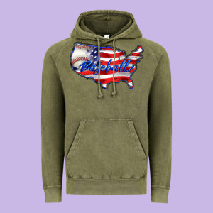 Usa Flag Baseball Vintage Hoodie Designed By Barkaloodesign