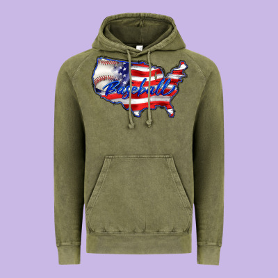 Usa Flag Baseball Vintage Hoodie Designed By Barkaloodesign