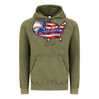 Vintage Olive usa flag baseball Vintage Hoodie - BarkalooDesign