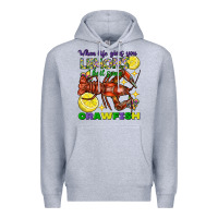 Heather Grey When life gives you lemons boil some crawfish Premium Hoodie - FaDigitalArtStudio