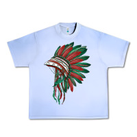 Grape Ice american flag indian headdress Urban Heavy Tee - BarkalooDesign