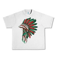 Lunar Rock american flag indian headdress Urban Heavy Tee - BarkalooDesign