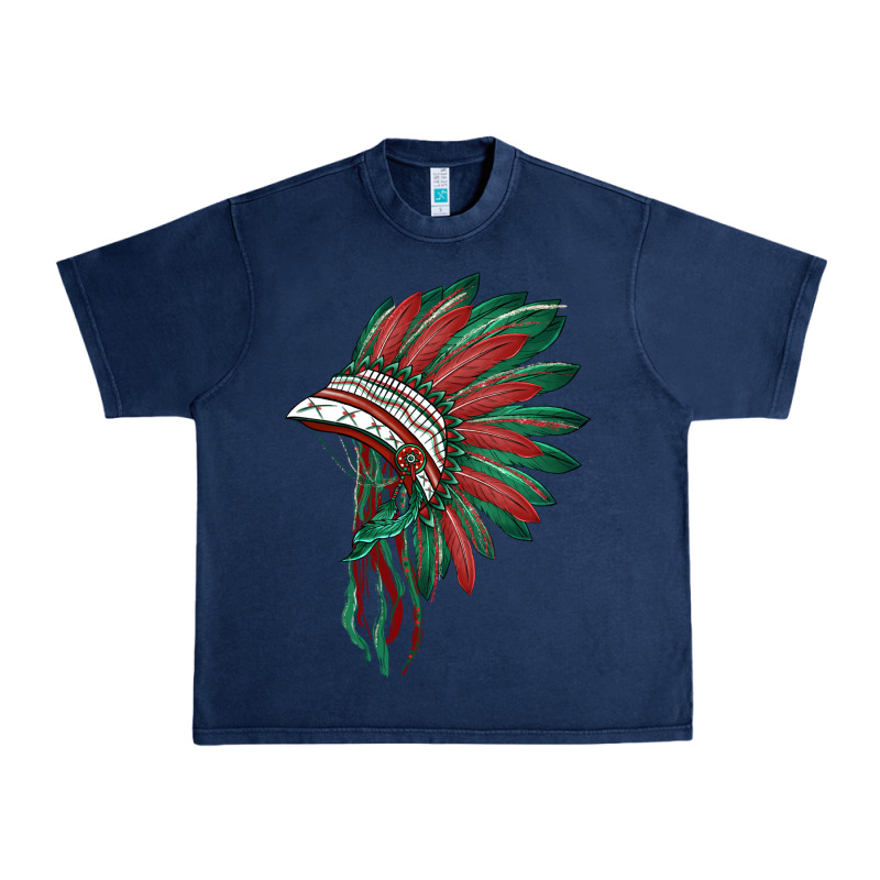 American Flag Indian Headdress Urban Heavy Tee by BarkalooDesign | Teevron