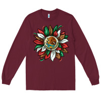 Burgundy Mexican Sunflower Long Sleeve Tee - texasbilliewilder