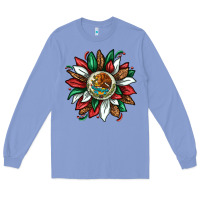 Colony Blue Mexican Sunflower Long Sleeve Tee - texasbilliewilder