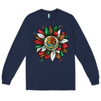Navy Mexican Sunflower Long Sleeve Tee - texasbilliewilder