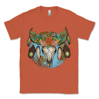 Copper floral feather bull skull Classic Tee - JahusDesignShop