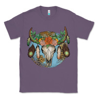 Lavender floral feather bull skull Classic Tee - JahusDesignShop