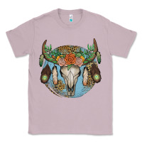 Lilac floral feather bull skull Classic Tee - JahusDesignShop