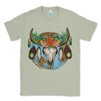 Matcha floral feather bull skull Classic Tee - JahusDesignShop