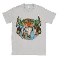 Moon Dust floral feather bull skull Classic Tee - JahusDesignShop