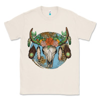 Natural floral feather bull skull Classic Tee - JahusDesignShop