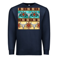 Navy native american aztec seamless pattern 3 Premium Sweatshirt - BundleAndBundleShop