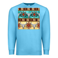 Ocean Blue native american aztec seamless pattern 3 Premium Sweatshirt - BundleAndBundleShop
