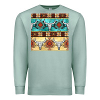 Seafoam native american aztec seamless pattern 3 Premium Sweatshirt - BundleAndBundleShop