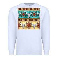 White native american aztec seamless pattern 3 Premium Sweatshirt - BundleAndBundleShop