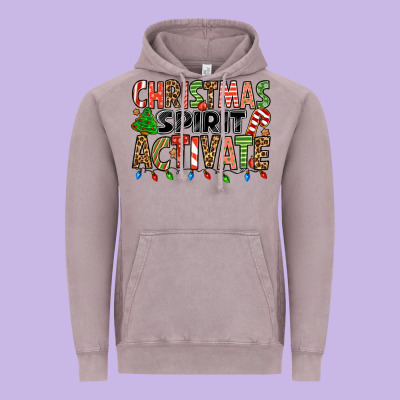 Christmas Spirit Activate Vintage Hoodie Designed By Jasminsmagicworld