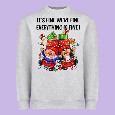 Its Fine Were Fine Everything Is Fine Heavyweight Sweatshirt Designed By Cowgirlartshop