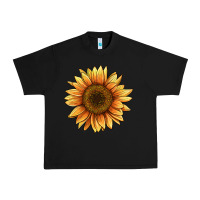 Black sunflower Urban Heavy Tee - BarkalooDesign