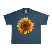 Midnight Navy sunflower Urban Heavy Tee - BarkalooDesign