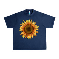 Navy sunflower Urban Heavy Tee - BarkalooDesign
