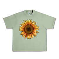 Oil Green sunflower Urban Heavy Tee - BarkalooDesign