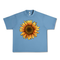 Pebble Blue sunflower Urban Heavy Tee - BarkalooDesign