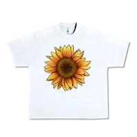 White sunflower Urban Heavy Tee - BarkalooDesign