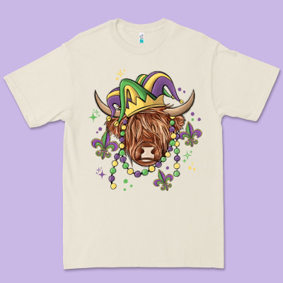Mardi Gras Cow Premium Tee Designed By Maliassmallbusiness