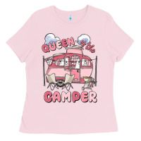 Bubblegum Pink queen of the camper Ladies Tee - MaliasSmallBusiness