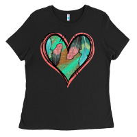 Black Feather Heart Ladies Tee - Jasminsmagicworld