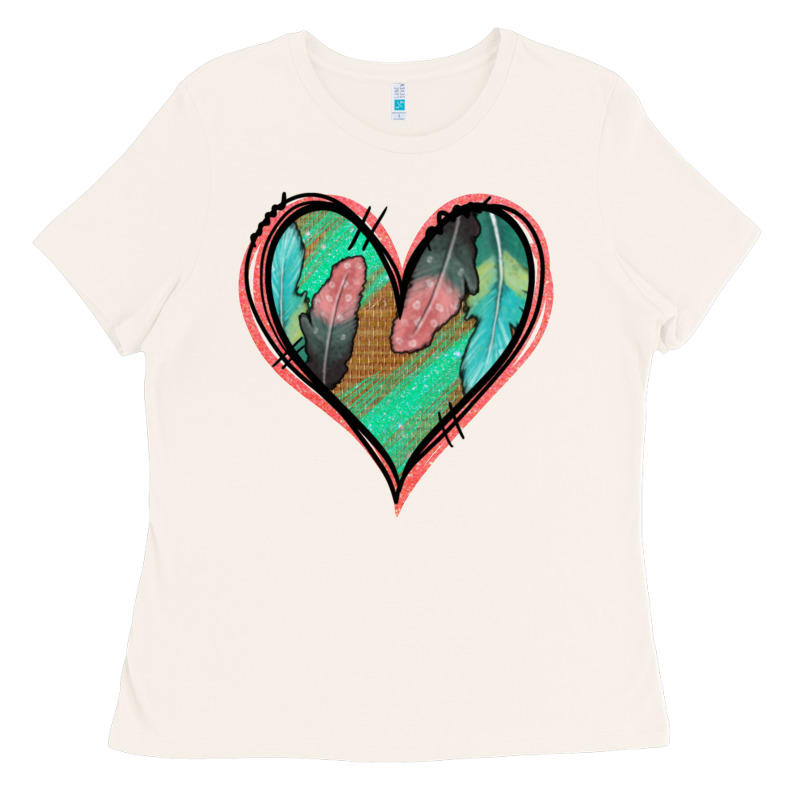 Feather Heart Ladies Tee by Jasminsmagicworld | Teevron
