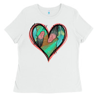White Feather Heart Ladies Tee - Jasminsmagicworld
