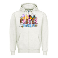 Oatmeal Heather Easter mama Zipper Hoodie - OliviaCreatesArt