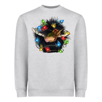 Heather Grey christmas black angus gnome Heavyweight Sweatshirt - CowGirlArtShop