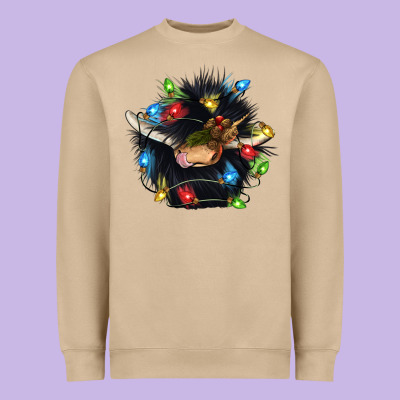 Christmas Black Angus Gnome Heavyweight Sweatshirt Designed By Cowgirlartshop