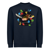 Navy christmas black angus gnome Heavyweight Sweatshirt - CowGirlArtShop