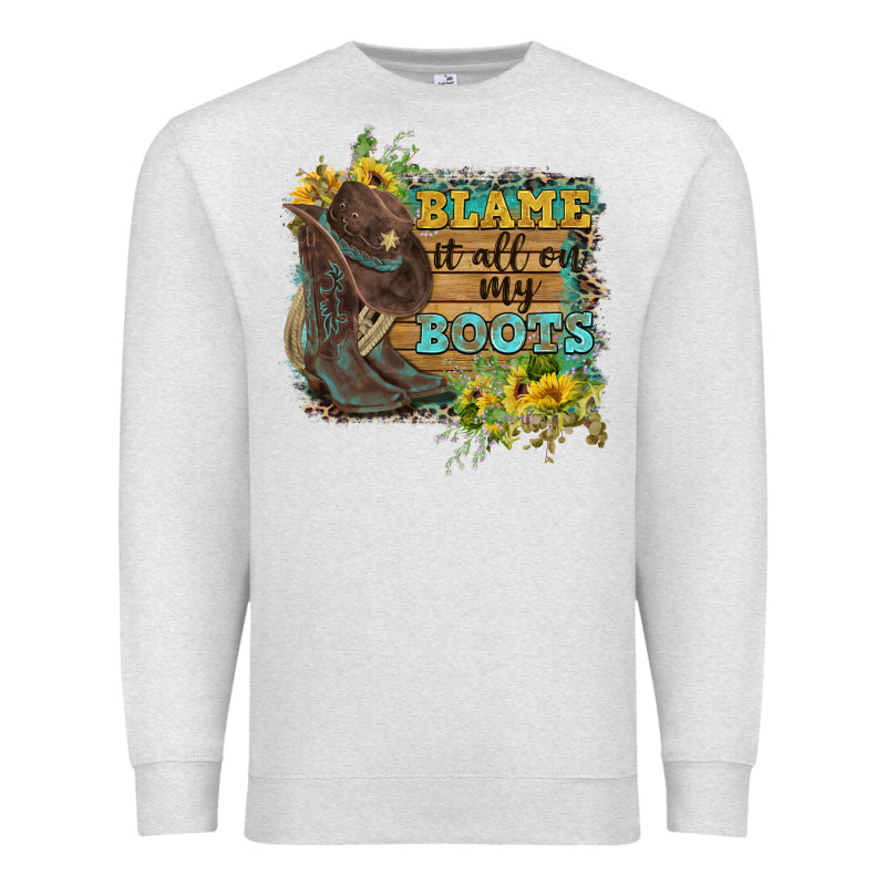 Blame It All On My Boots Premium Sweatshirt by FaDigitalArtStudio | Teevron
