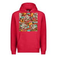 Cardinal western cow with hay and flowers seamless pattern Premium Hoodie - FaDigitalArtStudio