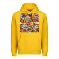 Lemon western cow with hay and flowers seamless pattern Premium Hoodie - FaDigitalArtStudio