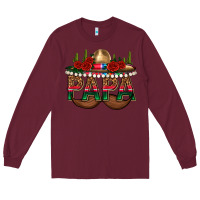 Burgundy Papa Long Sleeve Tee - texasbilliewilder