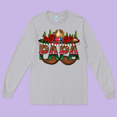 Papa Long Sleeve Tee Designed By Texasbilliewilder