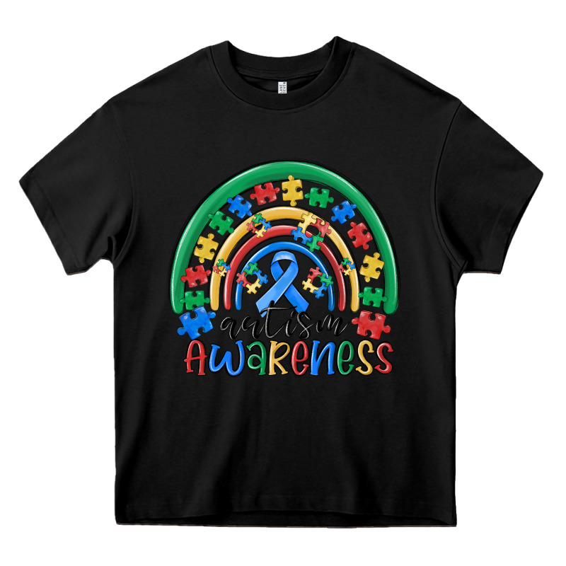 Autism Awareness Rainbow Heavy Core Tee by MaliasSmallBusiness | Teevron