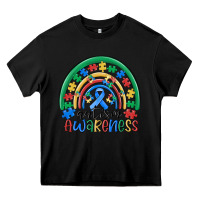 Black autism awareness rainbow Heavy Core Tee - MaliasSmallBusiness